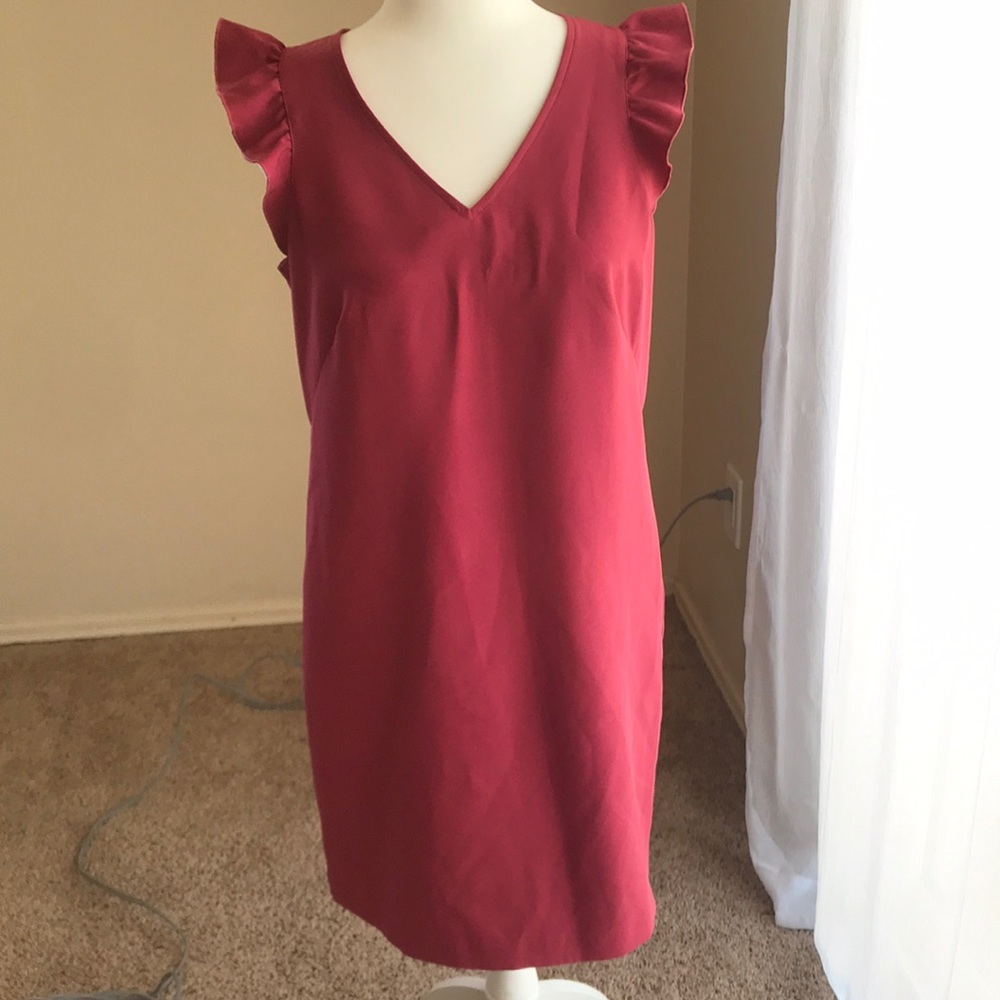 Pink Loft dress with ruffle sleeve